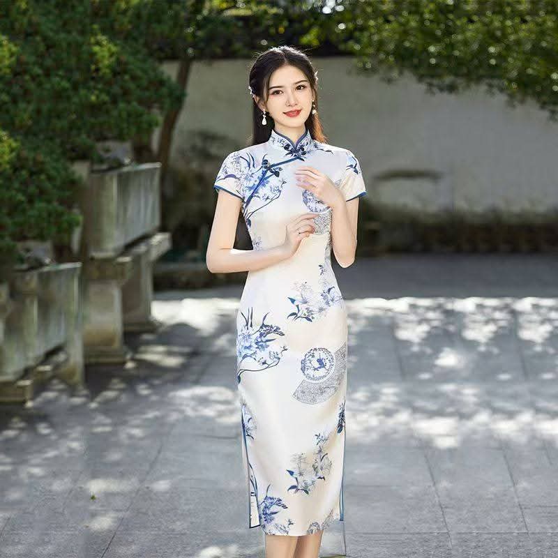 青花瓷系列長旗袍